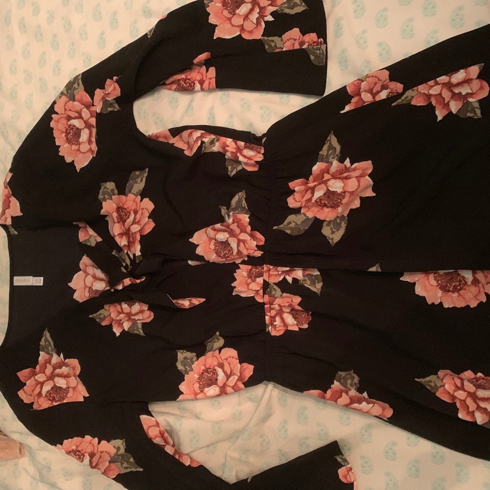 Black Floral Romper